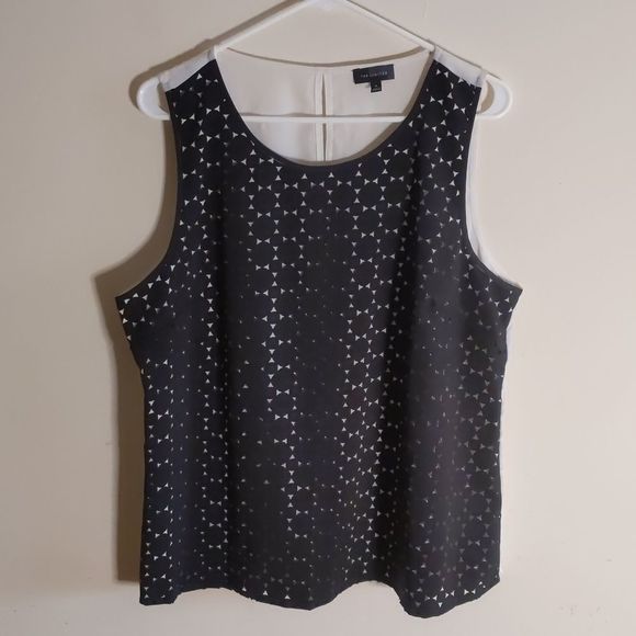 The Limited Tops - The Limited Black and White Sleeveless Top Keyhole Back Women's Size XL